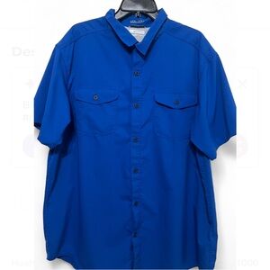 Classic Blue Men's Casual Button-Down Shirt